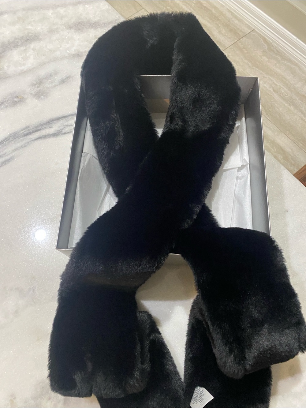 Black Faux Fur Scarf - Women Accessories
